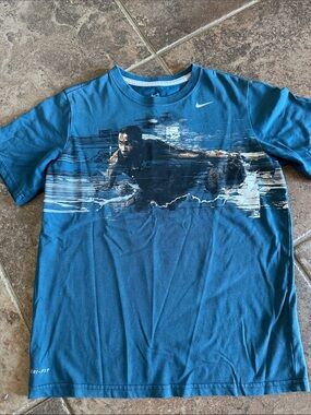 Nike Boys Kevin Durant Teal Blue Short-Sleeve Athletic Graphic Tee